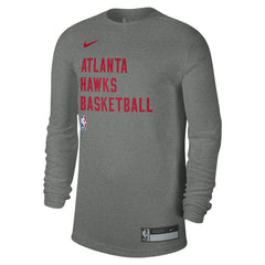 Atlanta Hawks Unisex 2023/24 Legend On-Court Practice Performance Long Sleeve T-Shirt Heather Gray