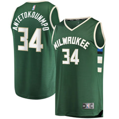 NBA Giannis Antetokounmpo Milwaukee Bucks Big & Tall Fast Break Player Jersey - Hunter Green - Icon Edition