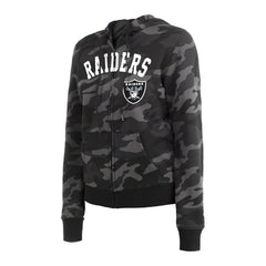 Las Vegas Raiders New Era Women's Camo Full-Zip Hoodie Black