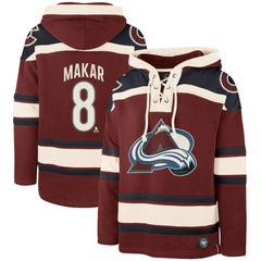 NHL Cale Makar Colorado Avalanche '47 Player Name & Number Lacer Pullover Hoodie - Burgundy