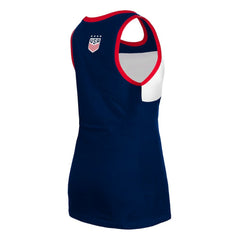 USWNT 5th & Ocean by New Era Women's Throwback Jersey Racer Tank Top Navy sale
