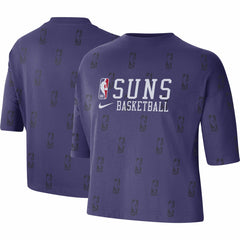 Phoenix Suns Women's Allover NBA Logo Boxy T-Shirt Purple