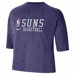 Phoenix Suns Women's Allover NBA Logo Boxy T-Shirt Purple
