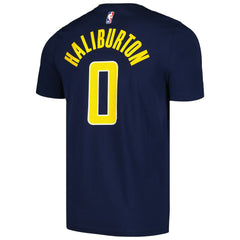 Tyrese Haliburton Indiana Pacers Icon 2022/23 Name & Number T-Shirt Navy