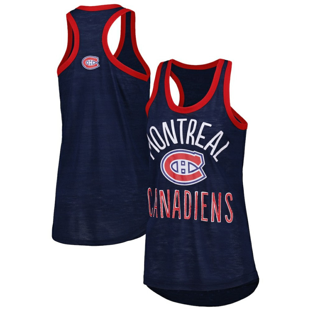 NHL Montreal Canadiens G-III 4Her by Carl Banks Women's First Base Racerback Scoop Neck Tank Top - Navy