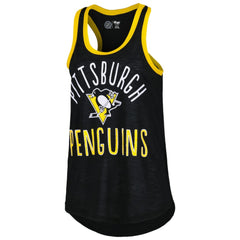 NHL Pittsburgh Penguins G-III 4Her by Carl Banks Women's First Base Racerback Scoop Neck Tank Top - Black