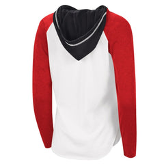 NHL Chicago Blackhawks G-III 4Her by Carl Banks Women's MVP Raglan Lightweight Hooded T-Shirt - White/Heather Red