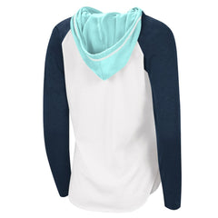 NHL Seattle Kraken G-III 4Her by Carl Banks Women's MVP Raglan Lightweight Hooded T-Shirt - White/Navy