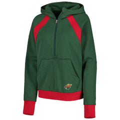 NHL Minnesota Wild Starter Women's Wishbone Half-Zip Hoodie - Green