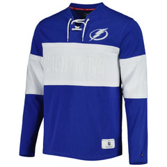 NHL Tampa Bay Lightning Tommy Hilfiger Walter Lace-Up Long Sleeve Top - Blue