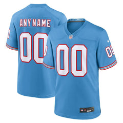 NFL Tennessee Titans Oilers Throwback Custom Game Jersey - Light Blue