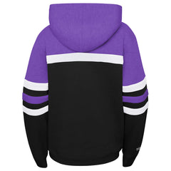 Toronto Raptors Youth Hardwood Classics Head Coach Pullover Hoodie Purple/Heather Gray