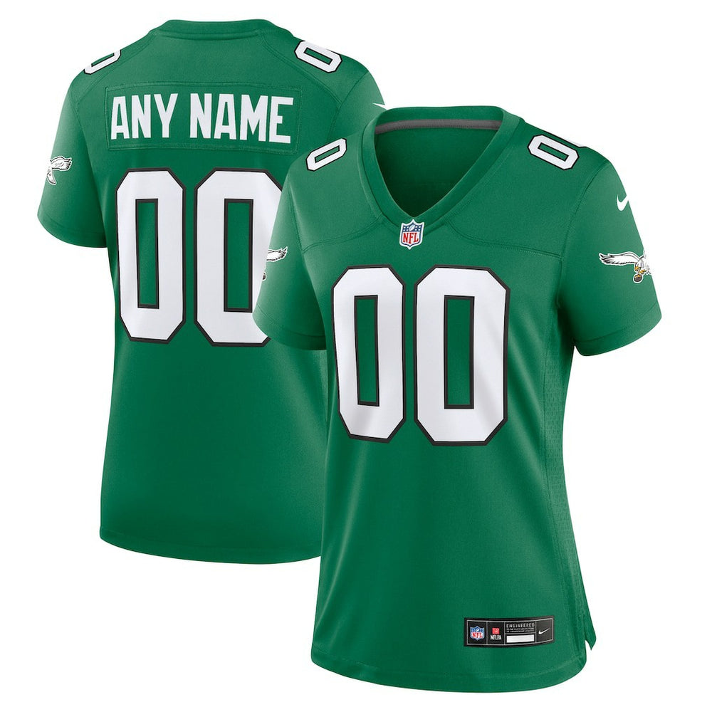 NFL Philadelphia Eagles Women's Alternate Custom Game Jersey - Kelly Green
