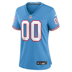 NFL Tennessee Titans Women's Oilers Throwback Custom Game Jersey - Light Blue