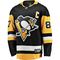 NHL Sidney Crosby Pittsburgh Penguins Fanatics Captain Patch Home Breakaway Jersey - Black