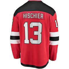 NHL Nico Hischier New Jersey Devils Fanatics Captain Patch Home Breakaway Jersey - Red