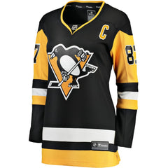 NHL Sidney Crosby Pittsburgh Penguins Fanatics Women's Captain Patch Home Breakaway Jersey - Black