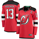NHL Nico Hischier New Jersey Devils Fanatics Women's Captain Patch Home Breakaway Jersey - Red