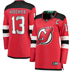 NHL Nico Hischier New Jersey Devils Fanatics Women's Captain Patch Home Breakaway Jersey - Red