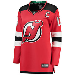 NHL Nico Hischier New Jersey Devils Fanatics Women's Captain Patch Home Breakaway Jersey - Red