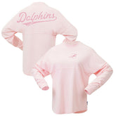 Miami Dolphins Women's Millennial Spirit Jersey T-Shirt Pink