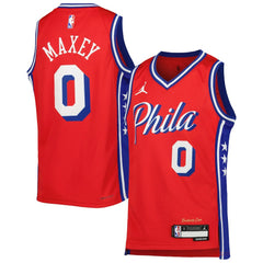 NBA Tyrese Maxey Philadelphia 76ers Jordan Brand Youth Swingman Jersey - Statement Edition - Red on sale