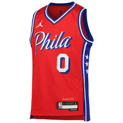 NBA Tyrese Maxey Philadelphia 76ers Jordan Brand Youth Swingman Jersey - Statement Edition - Red on sale