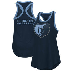 Memphis Grizzlies G-III 4Her by Carl Banks Women's Showdown Scoop-Neck Racerback Tank Top Navy