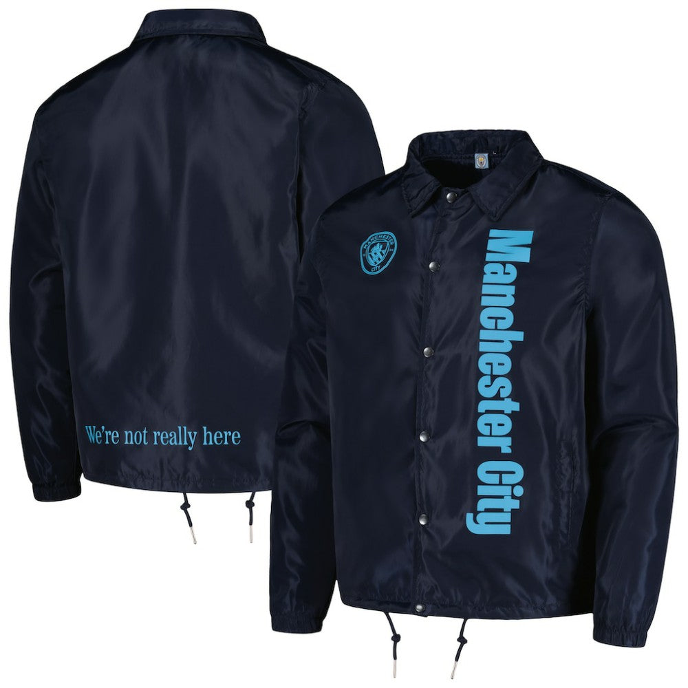 Manchester City Coaches Full-Snap Jacket Navy