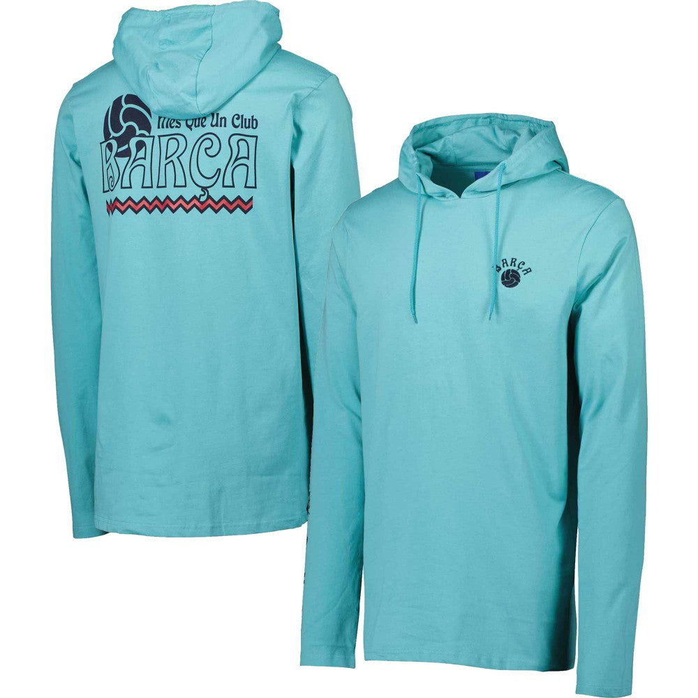 Barcelona Long Sleeve Hoodie T-Shirt Teal sale