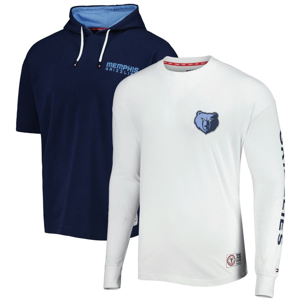 Memphis Grizzlies Tommy Jeans Matthew 2-In-1 T-Shirt & Hoodie Combo Set Navy/White