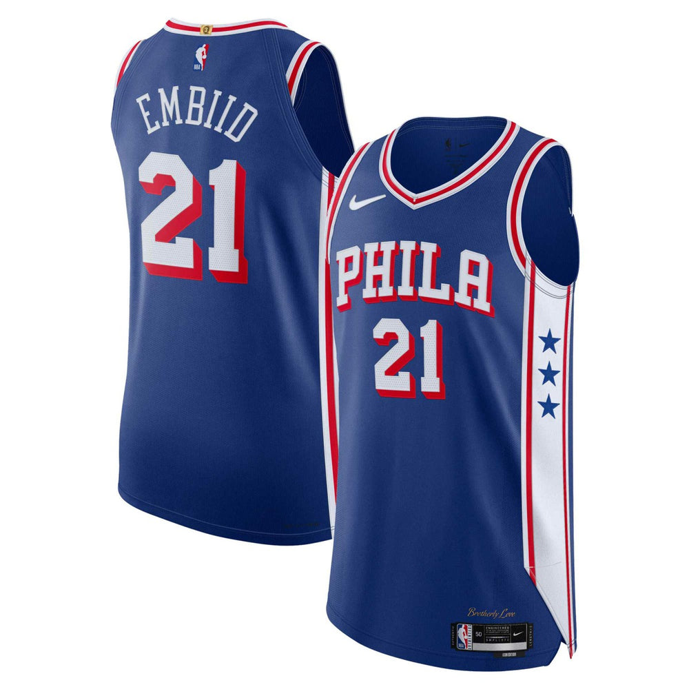 NBA Joel Embiid Philadelphia 76ers Authentic Jersey - Icon Edition - Royal