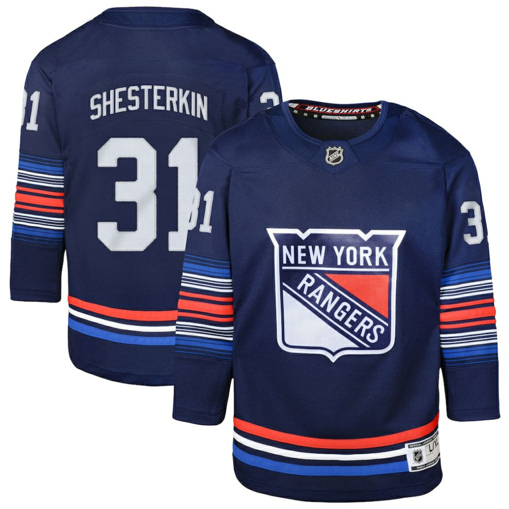 NHL Igor Shesterkin New York Rangers Youth Alternate Premier Player Jersey - Navy