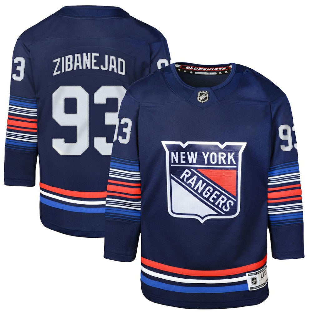 NHL Mika Zibanejad New York Rangers Youth Alternate Premier Player Jersey - Navy