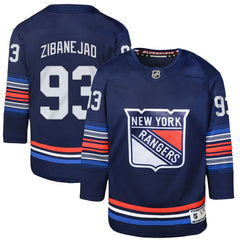 NHL Mika Zibanejad New York Rangers Youth Alternate Premier Player Jersey - Navy