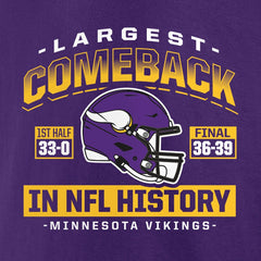 Minnesota Vikings Largest Comeback T-Shirt Purple