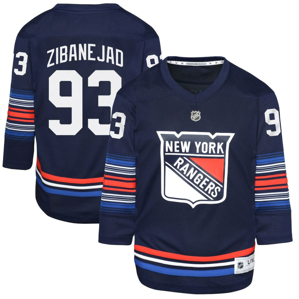 NHL Mika Zibanejad New York Rangers Youth Alternate Replica Player Jersey - Navy