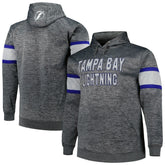 NHL Tampa Bay Lightning Big & Tall Stripe Pullover Hoodie - Heather Charcoal