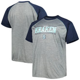 NHL Seattle Kraken Big & Tall Logo Raglan T-Shirt - Heather Gray