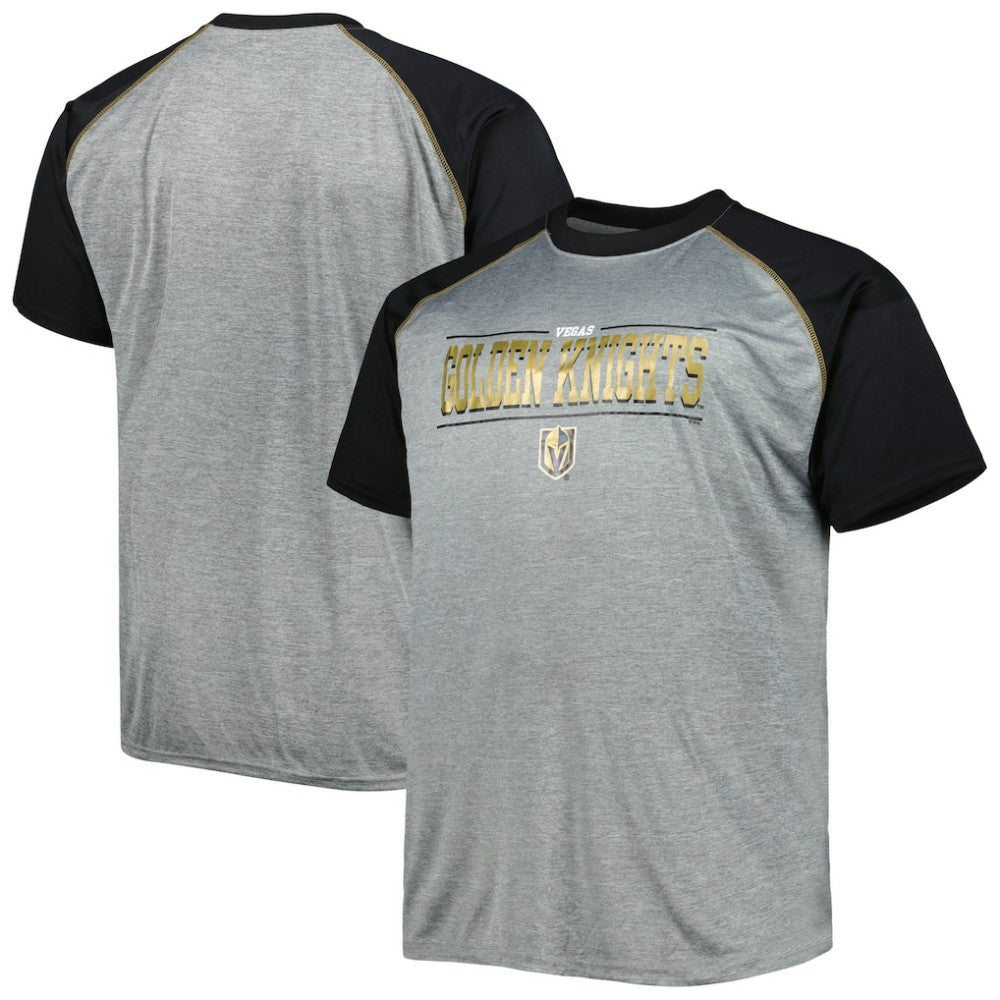 NHL Vegas Golden Knights Big & Tall Logo Raglan T-Shirt - Heather Gray