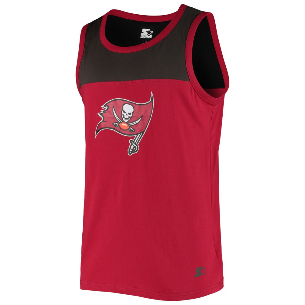 Tampa Bay Buccaneers Starter Logo Touchdown Fashion Tank Top Red/Pewter