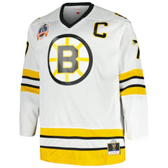 NHL Ray Bourque Boston Bruins Mitchell & Ness Big & Tall Captain Patch Blue Line Player Jersey - White