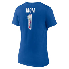 Chicago Cubs Women's Team Logo Mother's Day V-Neck T-Shirt - Royal T-shirts