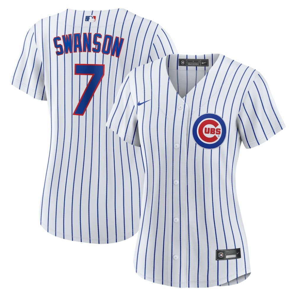 Dansby Swanson Chicago Cubs Nike Women's Home Replica Player Jersey - White/Royal Jerseys