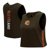 Cleveland Browns Pro Standard Women's Ombre Wordmark Classic Cropped Tank Top Brown