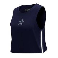 Dallas Cowboys Pro Standard Women's Ombre Wordmark Classic Cropped Tank Top Navy