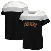 San Francisco Giants Women's Plus Size Colorblock T-Shirt - White/Black T-shirts