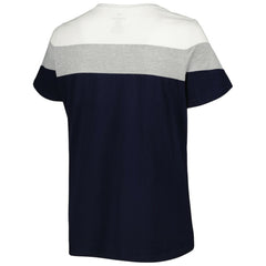 Washington Nationals Women's Plus Size Colorblock T-Shirt - Navy/Heather Gray T-shirts