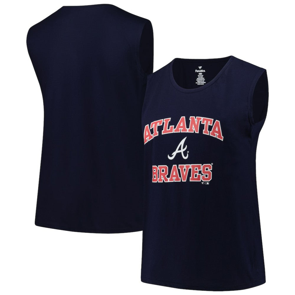 Atlanta Braves Profile Women's Plus Size Tank Top - Navy Tanks