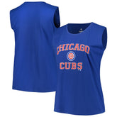 Chicago Cubs Profile Women's Plus Size Tank Top - Royal Tanks